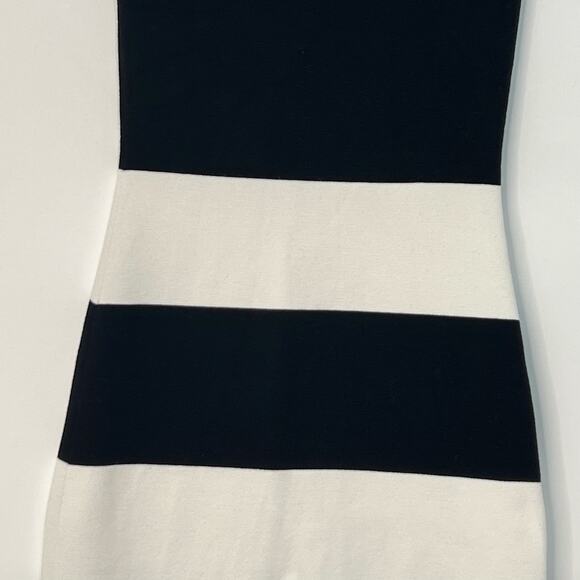 Club Monaco Milano Strapless Maxi Dress Bodycon Cocktail Black White Stripe Sz S - Picture 2 of 11